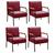 Conjunto 4 Poltronas Jade Moderna Braço Metal Cadeira Decorativa Sala Recepção Suede Bordô 110