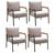 Conjunto 4 Poltronas Jade Moderna Braço Metal Cadeira Decorativa Sala Recepção Veludo Capuccino 250