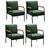 Conjunto 4 Poltronas Jade Moderna Braço Metal Cadeira Decorativa Sala Recepção Veludo Verde 270