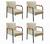 Conjunto 4 Poltronas Jade Moderna Braço Metal Cadeira Decorativa Sala Recepção Corino Bege 370