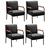 Conjunto 4 Poltronas Jade Moderna Braço Metal Cadeira Decorativa Sala Recepção Veludo Preto 410