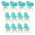 Conjunto 4 x cadeiras Eames DAW com braços + 8 cadeiras Eiffel DSW Verde Tiffany