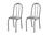 Conjunto 6 Cadeiras América 050 Cromo Preto - Artefamol Cromo Preto -Assento Sintético Cinza-Linho