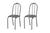 Conjunto 6 Cadeiras América 050 Cromo Preto - Artefamol Cromo Preto -Assento Sintético Preto-Listrado
