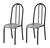 Conjunto 6 Cadeiras América 056 Cromo Preto - Artefamol Cromo Preto -Assento Sintético Cinza-Pará