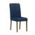 Conjunto 6 Cadeiras Caroline Imbuia Veludo Jacquard Imbuia Assento Azul JA04