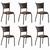 Conjunto 6 Cadeiras de Jantar Pés Café MD05 Mais Decor Couríssimo Marrom/Argila