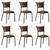 Conjunto 6 Cadeiras de Jantar Pés Café MD05 Mais Decor Couríssimo Marrom/Carvalho