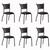 Conjunto 6 Cadeiras de Jantar Pés Café MD05 Mais Decor Couríssimo Preto/Argila