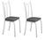 Conjunto 6 Cadeiras Europa 123 Branco Liso - Artefamol Branco Liso -Assento Sintético Cinza-Platina