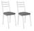 Conjunto 6 Cadeiras Europa 141 Branco Liso - Artefamol Branco Liso -Assento Sintético Cinza Escuro-Andorinha