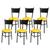 Conjunto 6 Cadeiras Pretas Para Cozinha Viena Amarelo