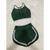 Conjunto Academia Feminino Fitness Short duplo e Top c/ bojo Verde militar