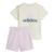 Conjunto Adidas Essentials Logo Camiseta + Short Infantil Amarelo, Rosa