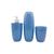 Conjunto banheiro com 3 peças para bancada de pia porta escovas, porta cotonetes e dispenser Azul