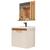 Conjunto Banheiro Completo Prime Balcão com Cuba e Espelho - Diversas Cores - Comprar Móveis em Casa Off White / Nature