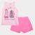 Conjunto Bebê Brandili Regata+Shorts Saia Feminino Rosa