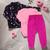 Conjunto Bebê com Casaquinho Cardigan Gatinha Preto com Pink Preto com pink