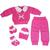 Conjunto bebê saída de maternidade casaquinho calça gorro luvinha sapatinho roupinha de bebê rn Pink