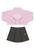 Conjunto Blusão Cropped em Moletom e Short-Saia em Sarja Juvenil Gloss Rosa claro