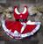 Conjunto Body Fantasia Infantil Carnaval Halloween Natal Natalino Com Saia De Tule Vermelho