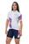 Conjunto Camiseta e Bermuda Bike Feminino Curto Forro Proteção UV Refletiva - Elite -Pitu Baby Branco