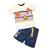 Conjunto Camiseta e Bermuda Moletom Wild Kids LIke Azul escuro