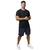 Conjunto Camiseta e Bermuda treino Atleta Corrida Fitness Preto, Azul