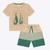 Conjunto Camiseta e Bermuda Tricolor Infantil Masculina Milon 2000205 Bege