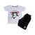 Conjunto Camiseta e Short Infantil Monkey Glasses Estiloso Top Branco