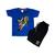 Conjunto Camiseta e Short Infantil Motocross Trilha Estiloso Top Azul
