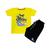 Conjunto Camiseta e Short Infantil Sunshine Beach Super Qualidade Amarelo