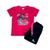 Conjunto Camiseta e Short Infantil Sunshine Beach Super Qualidade Bordô