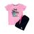 Conjunto Camiseta e Short Infantil Sunshine Beach Super Qualidade Rosa