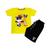 Conjunto Camiseta e Short Infantil Urso Panda Basquete Super Qualidade Amarelo