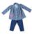 Conjunto casaco  infantil  Menfis moda e acessórios Listra marinho