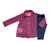 Conjunto casaco  infantil  Menfis moda e acessórios Listra pink
