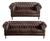 Conjunto Chesterfield Sofá Dom Pedro 2 e 3 Lugares Capitonê Vintage Couríssimo Café 015