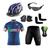Conjunto Ciclismo Camisa C/ Proteção UV e Bermuda C/ Forro Interno + Capacete de Ciclismo Atrio C/ Luz Led + Par de Luvas Kode + Óculos de Proteção Pr Itália 01