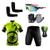 Conjunto Ciclismo Camisa c/ Proteção UV e Bermuda c/ Gel + Luvas Ciclismo + Óculos + Manguitos Bike amarelo, Neon