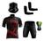 Conjunto Ciclismo Camisa C/ Proteção UV e Bermuda C/ Proteção em Gel + Par de Manguitos + Bandana Xbike preto, Vermelho