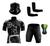 Conjunto Ciclismo Camisa C/ Proteção UV e Bermuda C/ Proteção em Gel + Par de Manguitos + Bandana Ciclista preto, Branco
