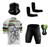 Conjunto Ciclismo Camisa C/ Proteção UV e Bermuda C/ Proteção em Gel + Par de Manguitos + Bandana Branco, Colorido