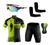Conjunto Ciclismo Camisa C/ Proteção UV e Bermuda C/ Proteção UV + Óculos Esportivo Espelhado + Par de Manguitos Respeite o ciclista