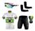 Conjunto Ciclismo Camisa C/ Proteção UV e Bermuda C/ Proteção UV + Óculos Esportivo Espelhado + Par de Manguitos Brasil branco