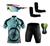 Conjunto Ciclismo Camisa C/ Proteção UV e Bermuda C/ Proteção UV + Óculos Esportivo Espelhado + Par de Manguitos Bike preto, Azul