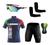 Conjunto Ciclismo Camisa C/ Proteção UV e Bermuda C/ Proteção UV + Óculos Esportivo Espelhado + Par de Manguitos Itália 02