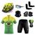 Conjunto Ciclismo Camisa e Bermuda + Capacete de Ciclismo C/ Luz LED + Luvas de Ciclismo + Óculos Esportivo +  Par de Manguitos + Bandana Brasil amarelo neon