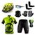 Conjunto Ciclismo Camisa e Bermuda + Capacete de Ciclismo C/ Luz LED + Luvas de Ciclismo + Óculos Esportivo +  Par de Manguitos + Bandana Bike amarelo limão