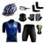 Conjunto Ciclismo Camisa e Bermuda + Capacete de Ciclismo C/ Luz LED + Luvas de Ciclismo + Óculos Esportivo +  Par de Manguitos + Bandana Caminho da fé